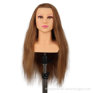 Advanced hairdressing practiced mannequin training doll head with hair with clamp